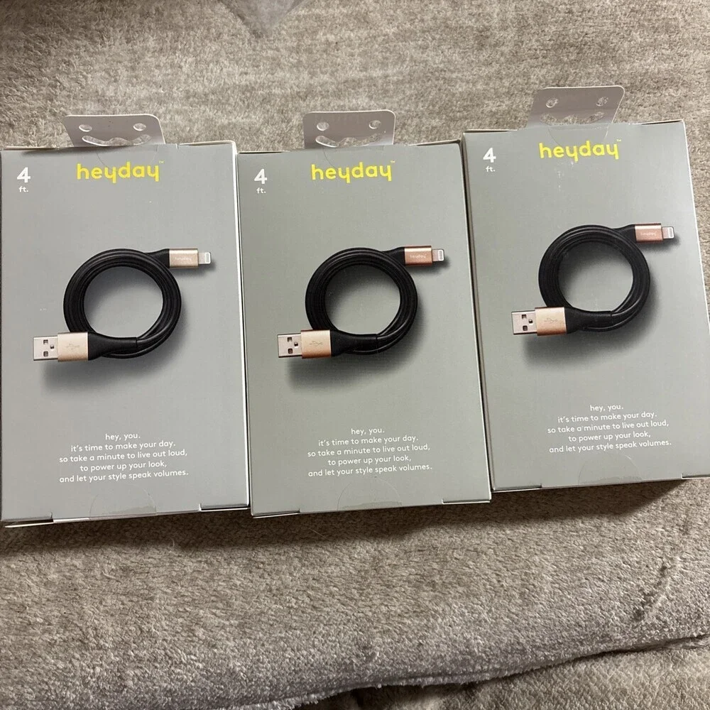 3 USB A To Lightning Mfi Certified Charging Cord Black And Rose Gold iPhone iPad